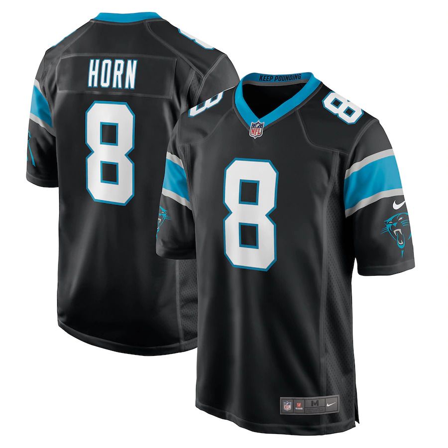 Men Carolina Panthers 8 Jaycee Horn Nike Black Game Player NFL Jersey